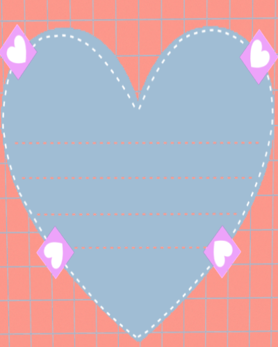 Blue grid heart