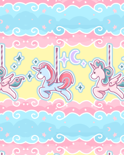 Blue Pony carousel Paper Starcap