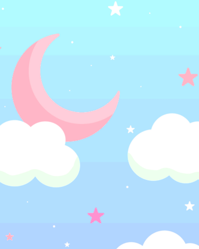 Light blue moon and stars sky