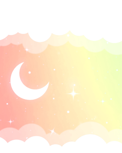 Yellow cloudy moon star sky
