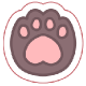 Grey neko paw