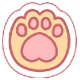 Yellow neko paw